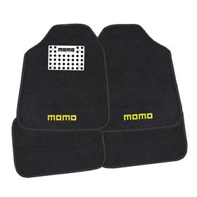 Alfombras Universal Momo 016 Juego De 4 Piezas Color Negro/rojo