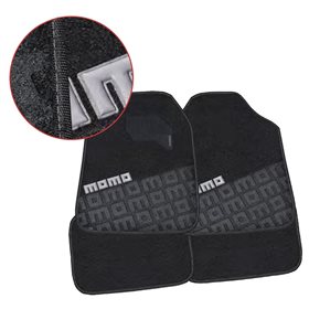 Alfombras Universal Momo 008 Juego De 4 Piezas Color Negro/gris