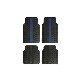 Alfombra Franja Azul Pvc/latex 4 Piezas Cs 4