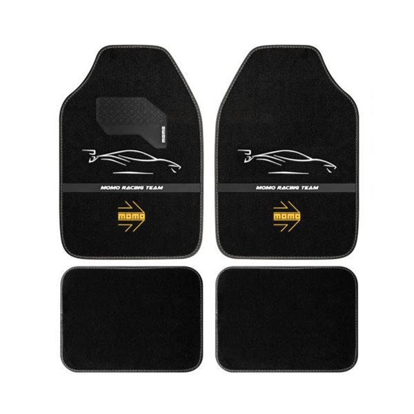 Set Alfombras Universal Momo Racing Negro-blanco